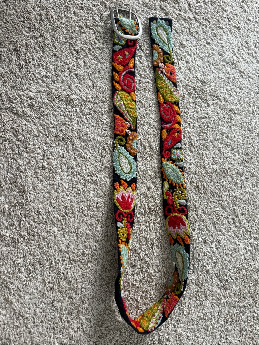 Jenny Krauss Embroidered Floral detail black Belt